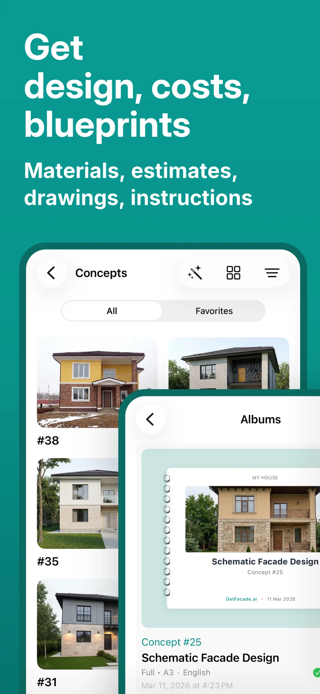 GetFacade app preview 2