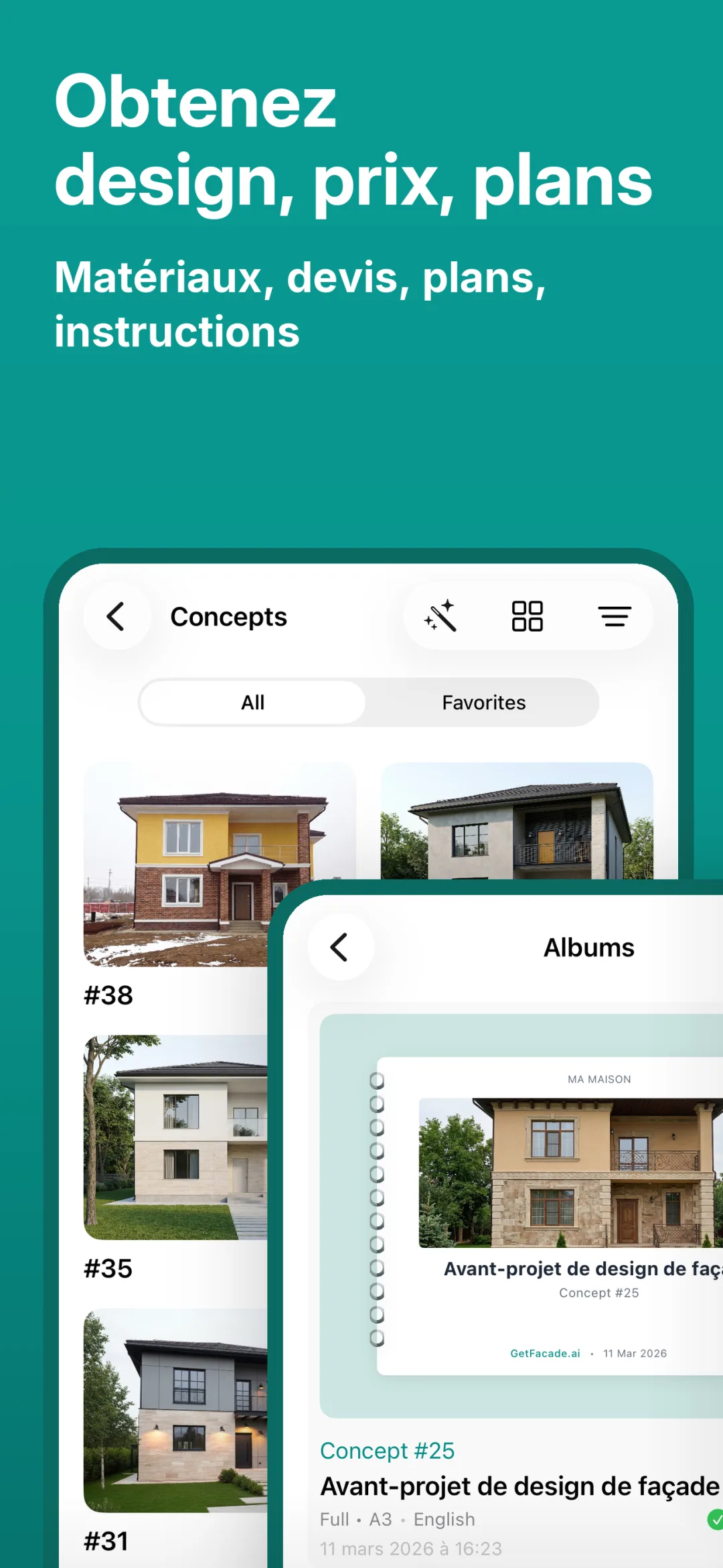 Aperçu de l'application GetFacade 2